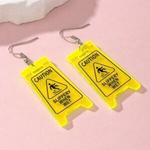 Screenshot Caution Slipper When Wet Earrings For Women (4.94)