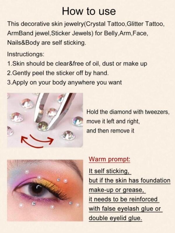 Rhinestone Gem Sticker Sheets DIY Face Tattoo Stickers (4.95) - Image 5