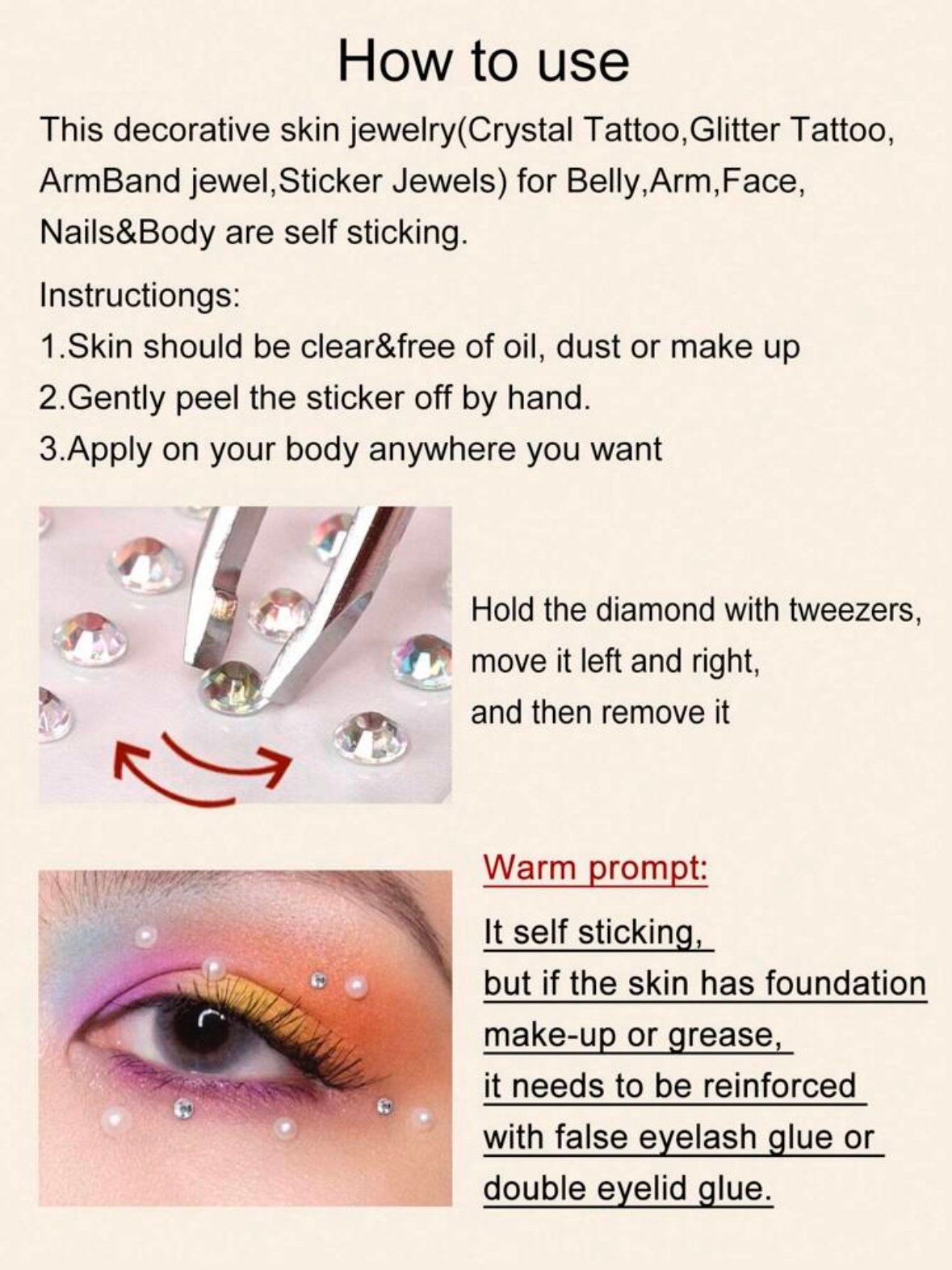 Rhinestone Gem Sticker Sheets DIY Face Tattoo Stickers (4.95) - Image 5
