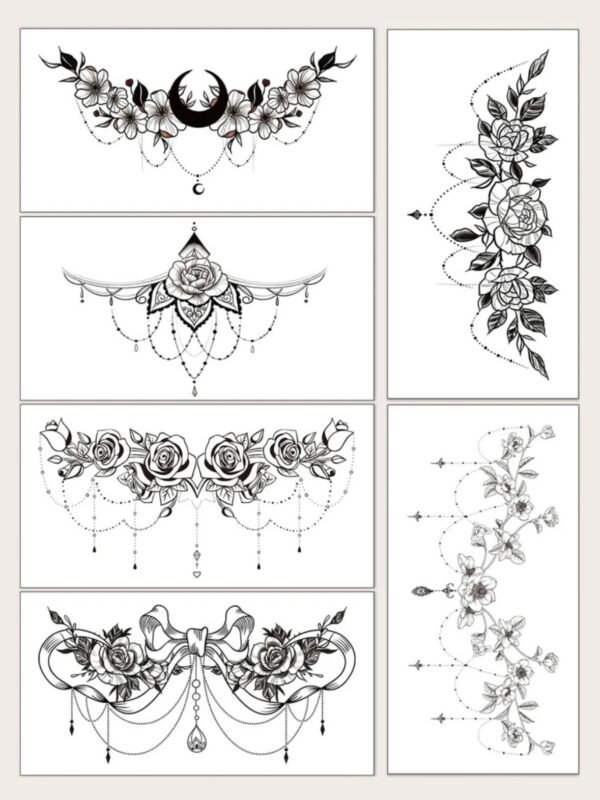 Temporary Tattoo For Collarbone Or Back 6 Sheets (4.95) - Image 5