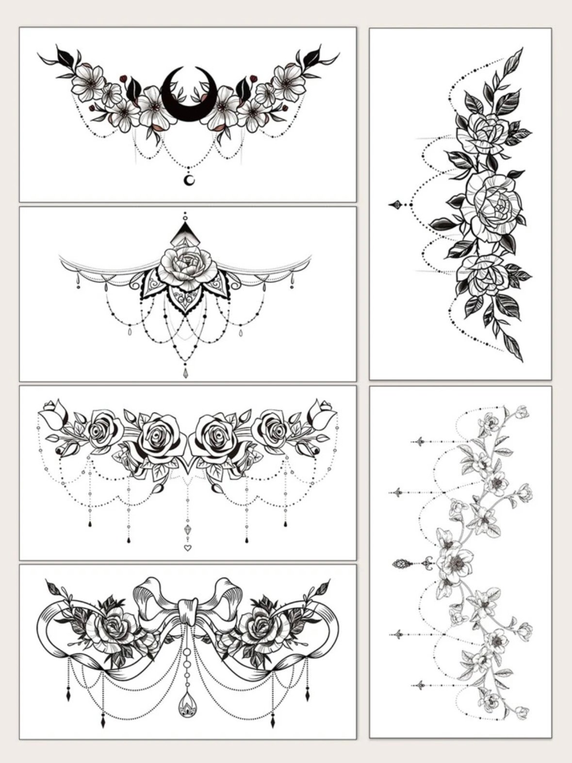 Temporary Tattoo For Collarbone Or Back 6 Sheets (4.95) - Image 5