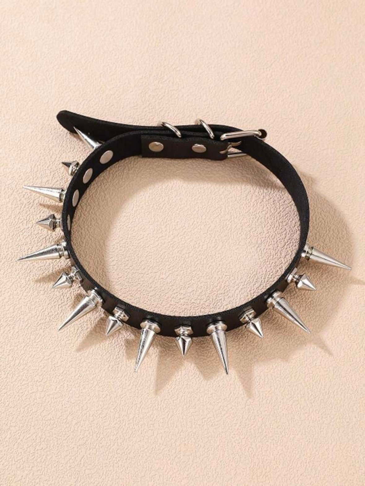 Spike Gothic PU Leather Necklace (4.93) - Image 3