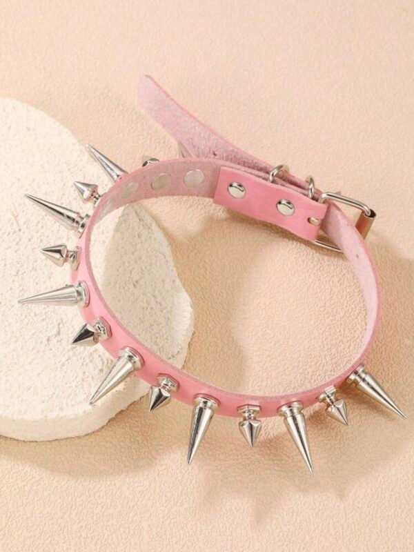 Spike Gothic PU Leather Necklace (4.93) - Image 4