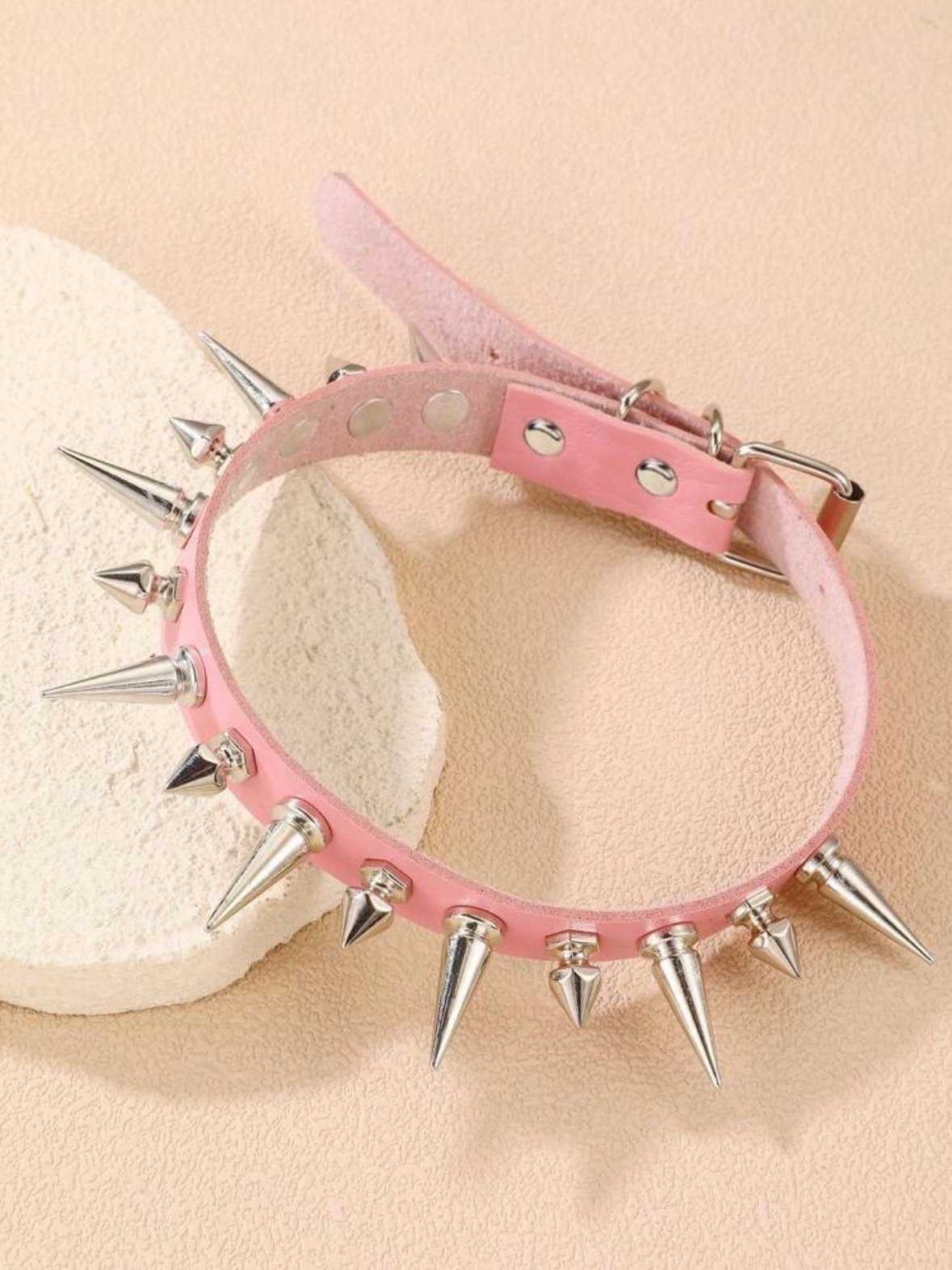 Spike Gothic PU Leather Necklace (4.93) - Image 4