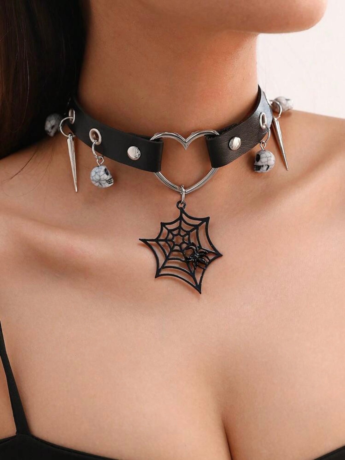 Spike Gothic PU Leather Necklace (4.93) - Image 6