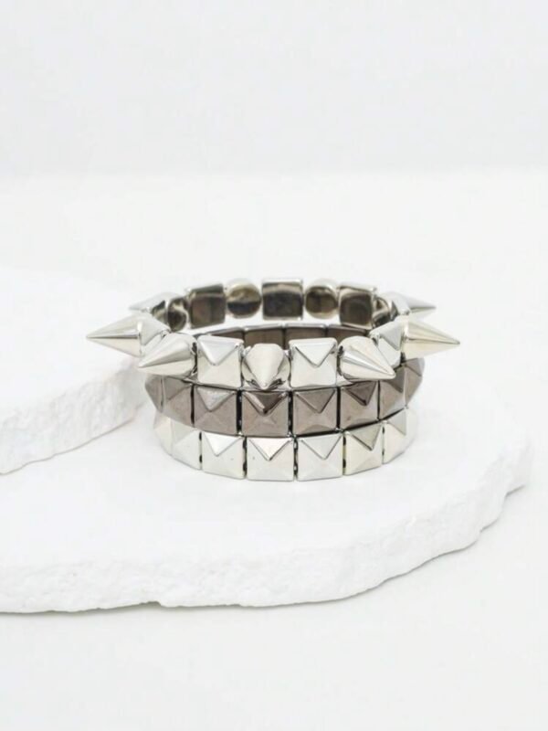 3pcs Spiked Rivet Bracelet's Rivet & Spikes (4.97) - Image 5