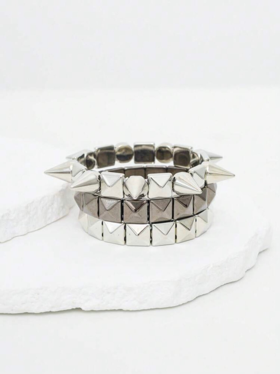 3pcs Spiked Rivet Bracelet's Rivet & Spikes (4.97) - Image 5