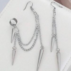 Screenshot Spiked Gothic Style Chain Tassel Earrings (4.82)