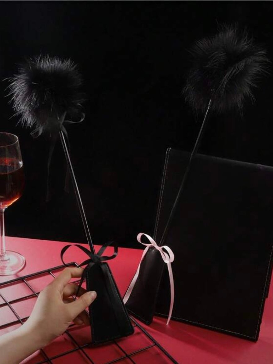Sexy Black Feather Tickler Sex Toy Flogger (4.93) - Image 3