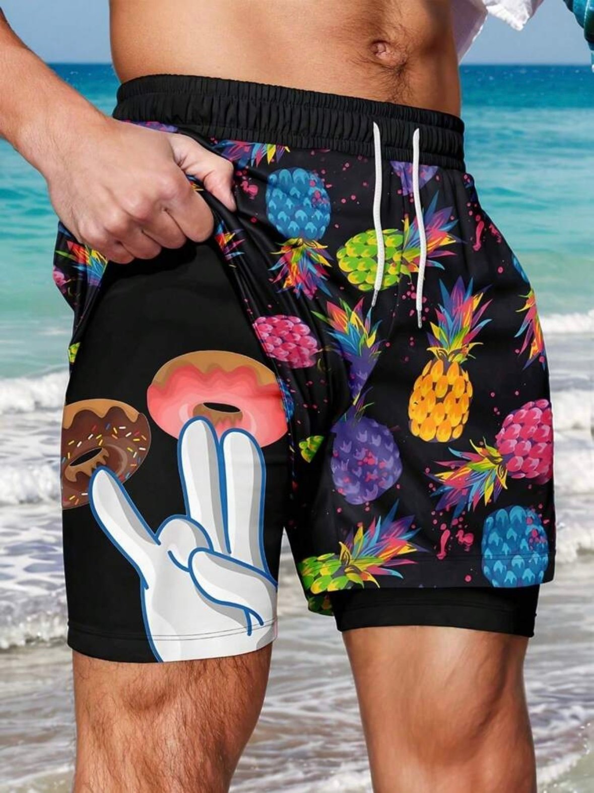 Men's Pineapple Layered Shorts (5.0)