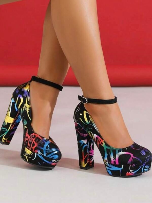 Neon Graffiti High Heel Pumps For Women (4.80)