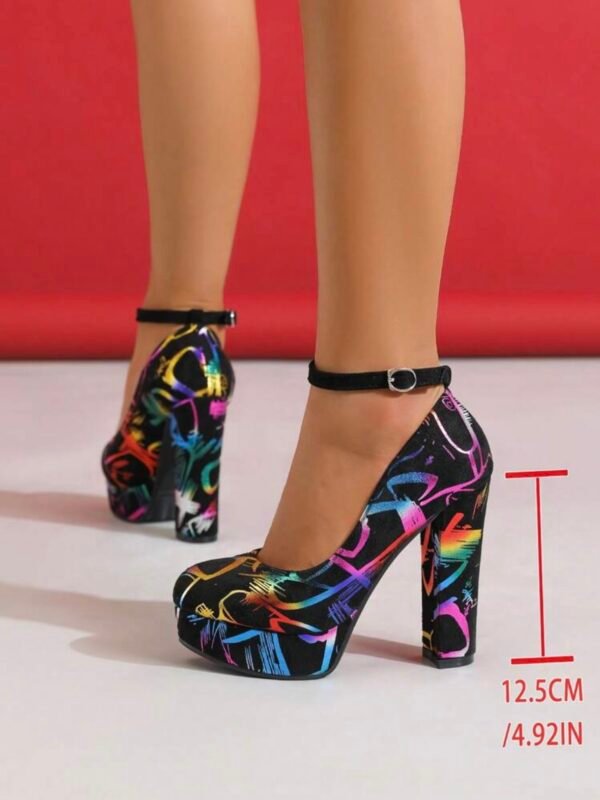 Neon Graffiti High Heel Pumps For Women (4.80) - Image 5