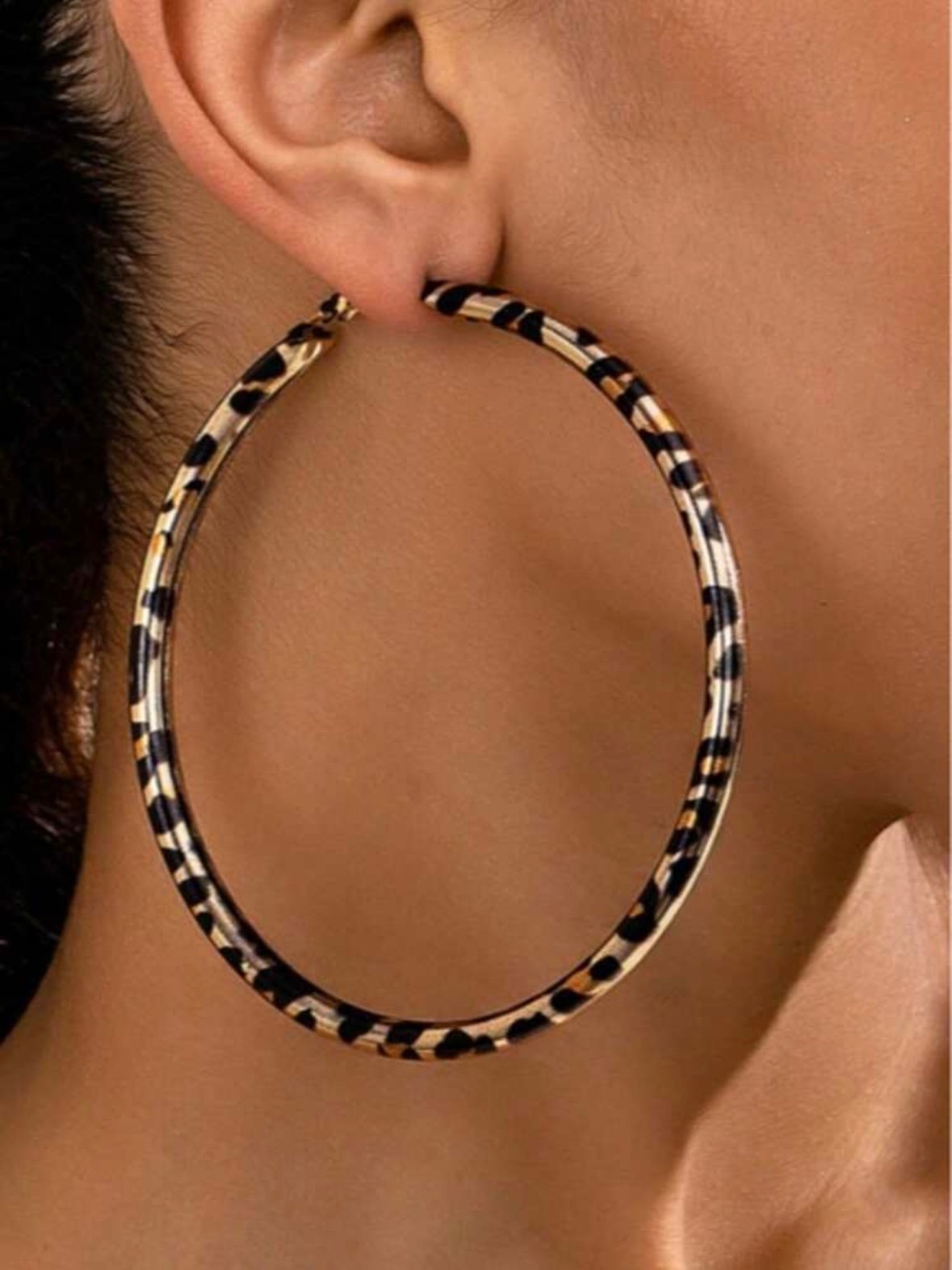 Pair Of Leopard Print Hoop Earrings For Women (4.88)
