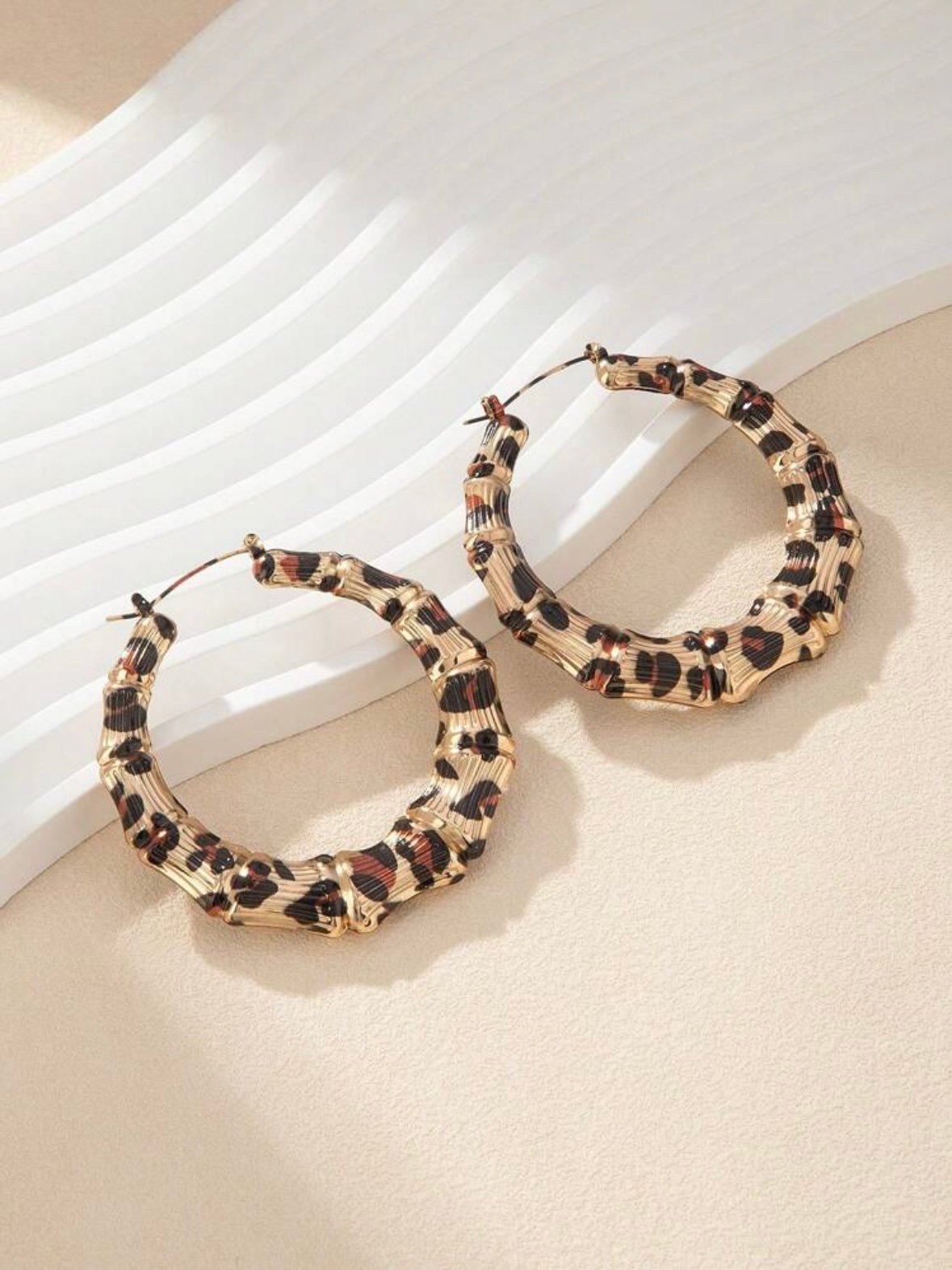 Pair Of Leopard Print Hoop Earrings For Women (4.82) - Image 3