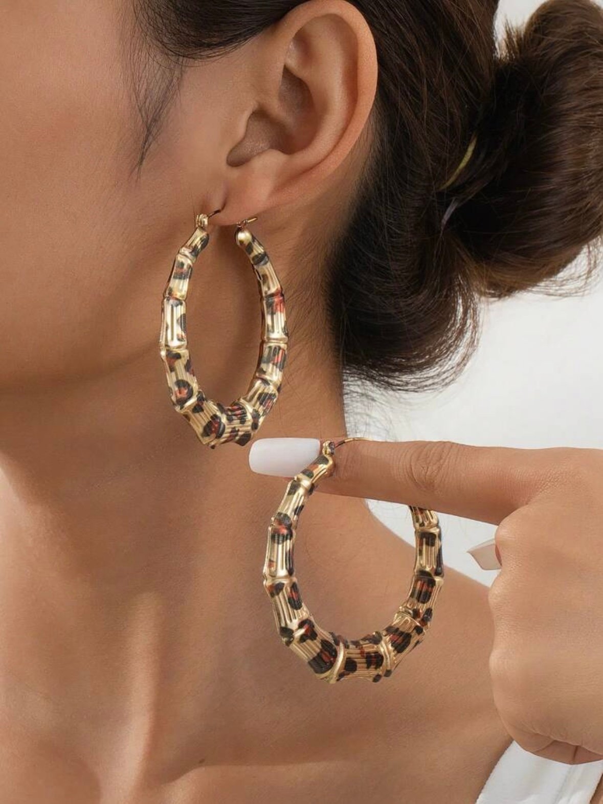 Pair Of Leopard Print Hoop Earrings For Women (4.82)
