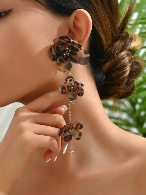 Flower Long Dangle Earrings For Women (4.93)