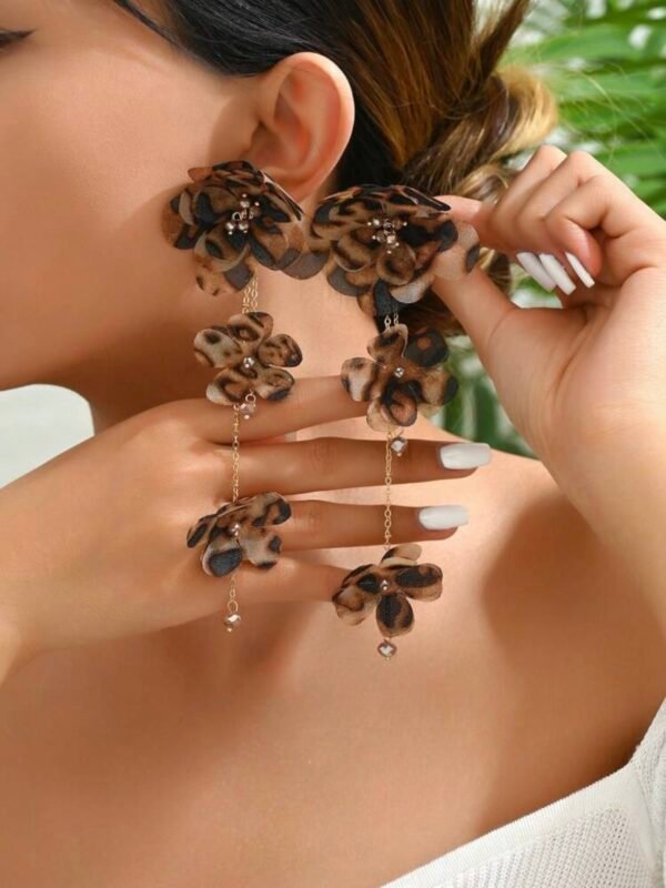 Flower Long Dangle Earrings For Women (4.93) - Image 3
