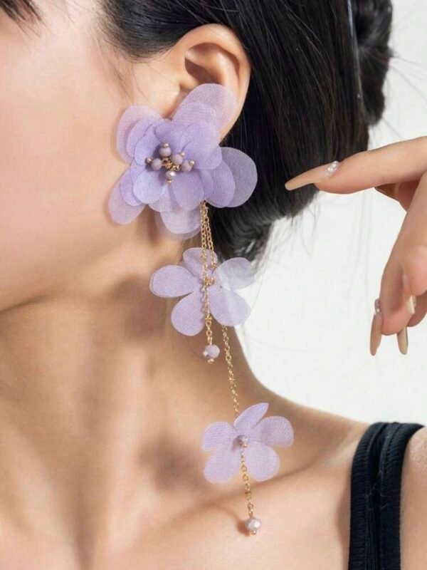 Flower Long Dangle Earrings For Women (4.93) - Image 10