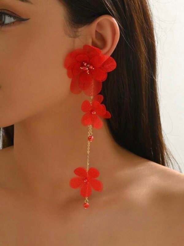 Flower Long Dangle Earrings For Women (4.93) - Image 7