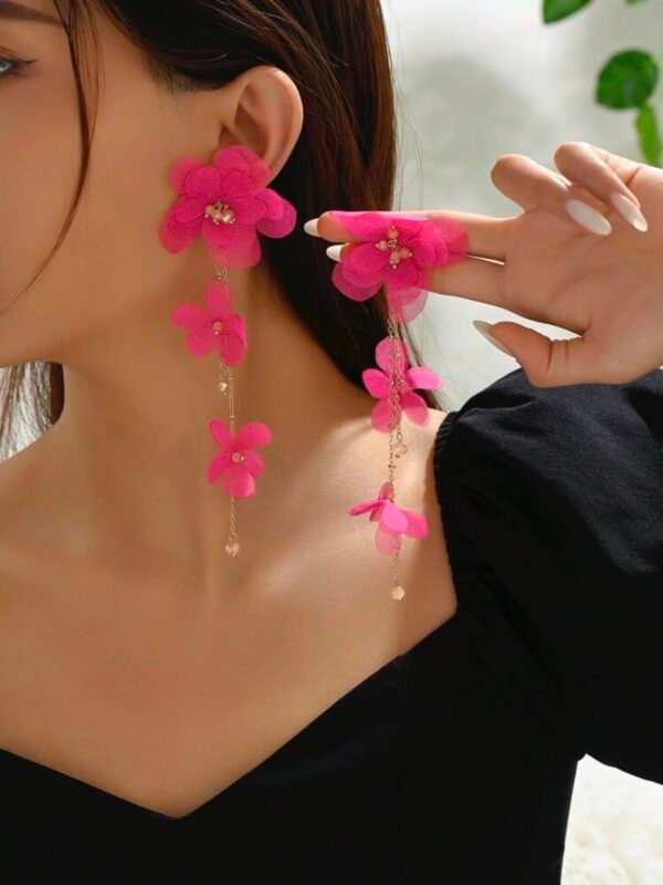 Flower Long Dangle Earrings For Women (4.93) - Image 8