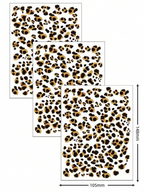 3 Sheets Cheetah Print Leopard Temporary Tattoo's - Image 8
