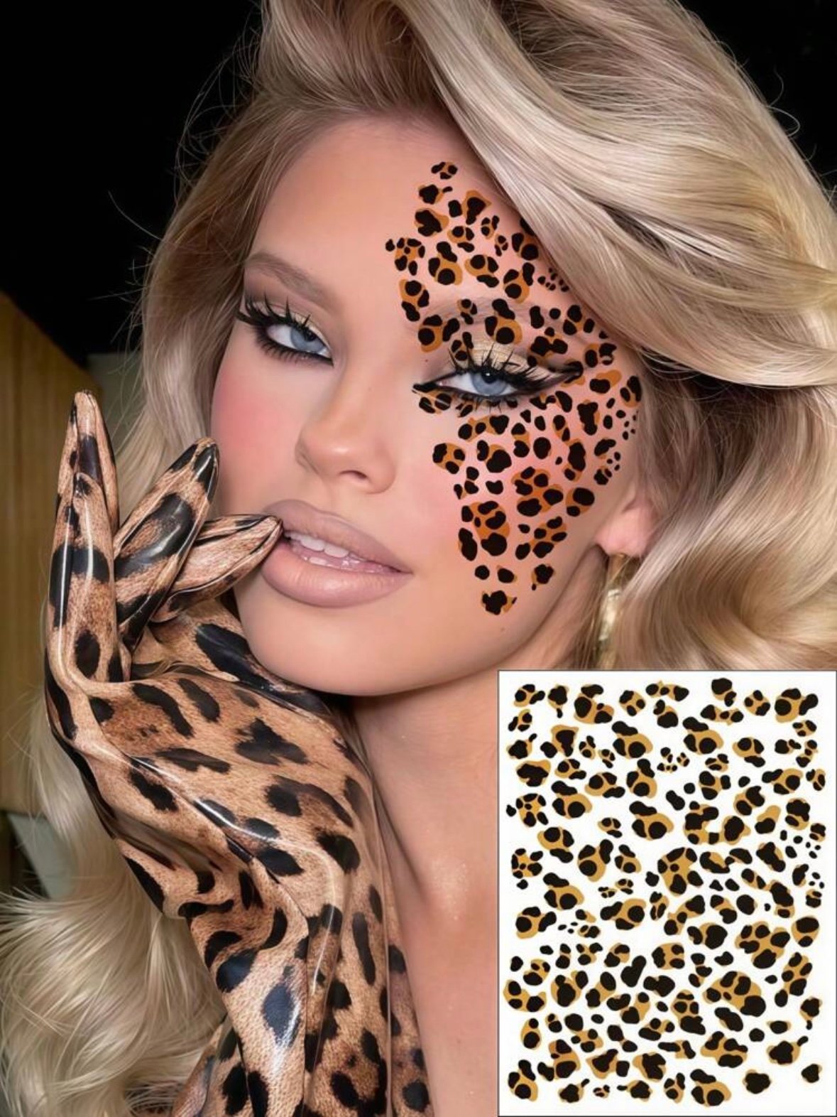 3 Sheets Cheetah Print Leopard Temporary Tattoo's