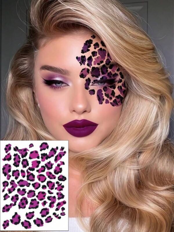 3 Sheets Cheetah Print Leopard Temporary Tattoo's - Image 7