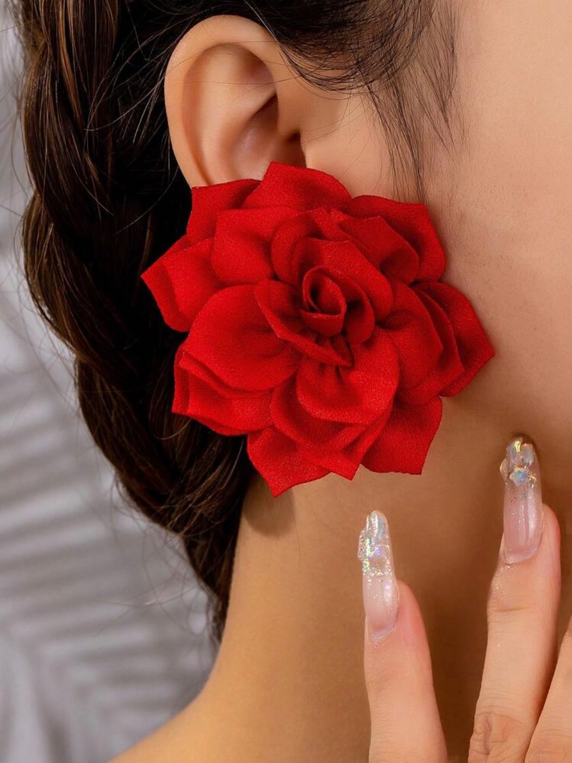 Fabric Elegant Floral Boho Earrings For Women (4.88)