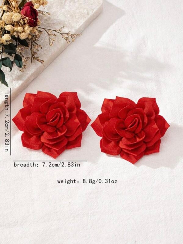 Fabric Elegant Floral Boho Earrings For Women (4.88) - Image 3