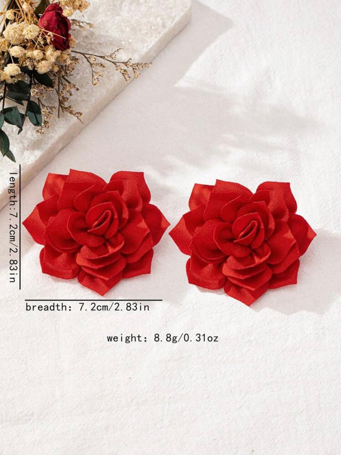 Fabric Elegant Floral Boho Earrings For Women (4.88) - Image 3