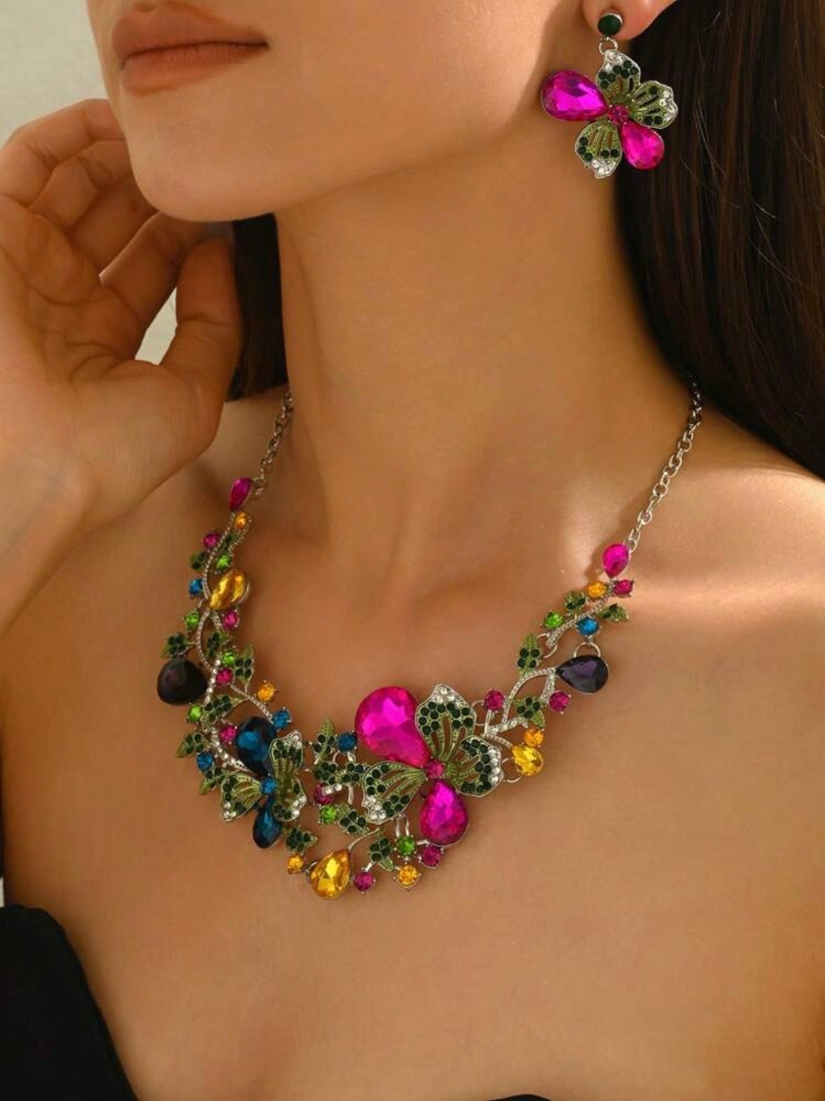 Elegant Luxury Floral Jewelry Set Gemstones (4.77) - Image 3