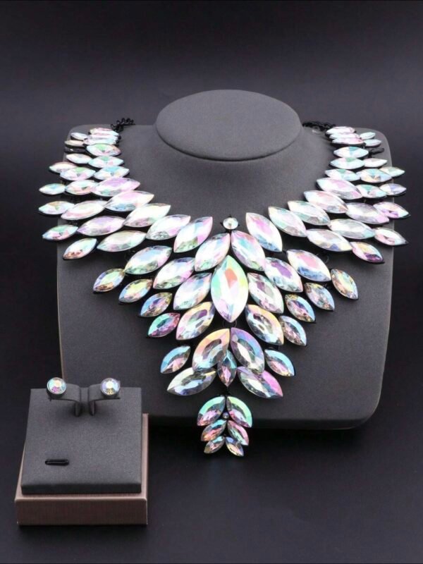 Rhinestone Bold Crystal Necklace & Earring Set (5.0) - Image 2