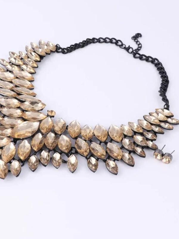Rhinestone Bold Crystal Necklace & Earring Set (5.0) - Image 6