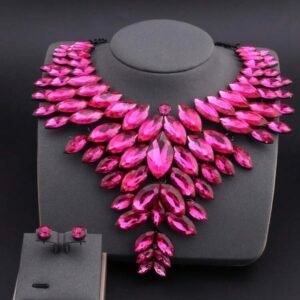 Rhinestone Bold Crystal Necklace & Earring Set (5.0)