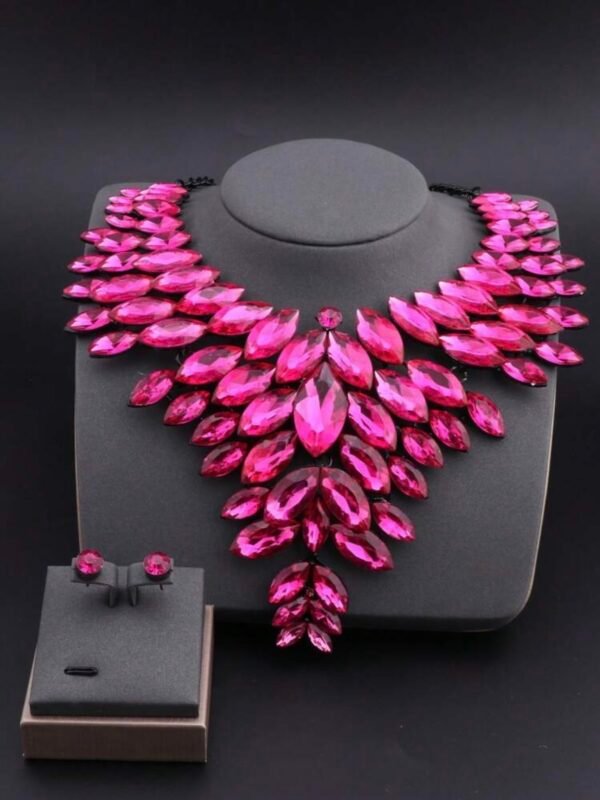 Rhinestone Bold Crystal Necklace & Earring Set (5.0)