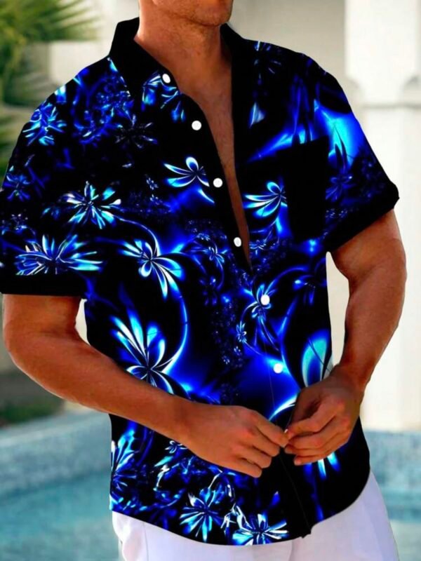 Hawaiian Men's Floral 3D Button Up Shirt (4.97)