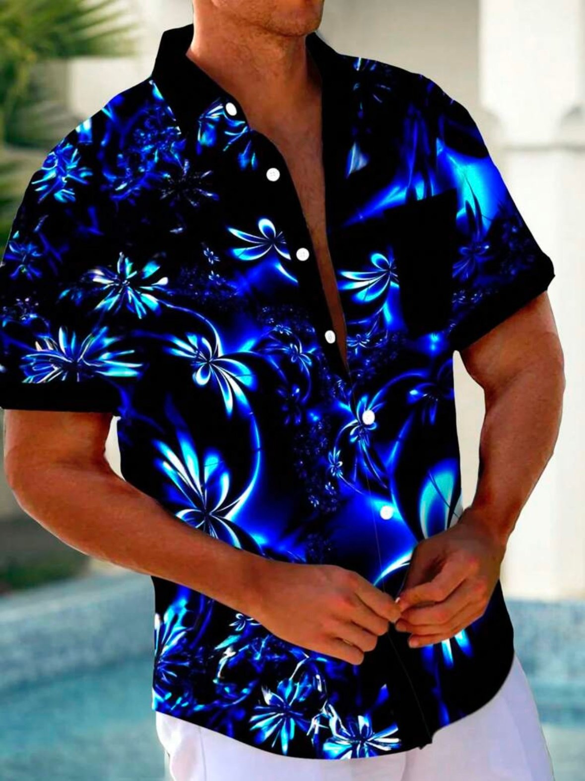 Hawaiian Men's Floral 3D Button Up Shirt (4.97)