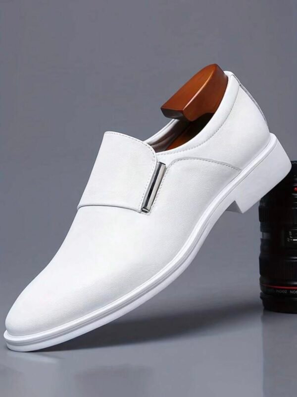 Men's White Loafers Dress Shoes (5.0)
