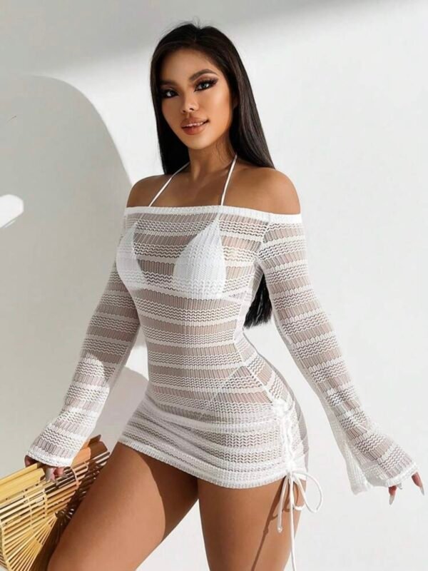 Sexy Summer Off-Shoulder Hollow Out Cover Up (4.96)