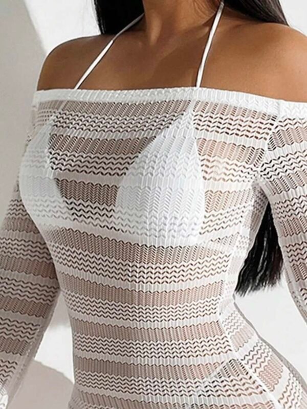 Sexy Summer Off-Shoulder Hollow Out Cover Up (4.96) - Image 6