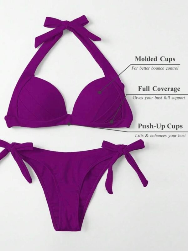 Push Up Women's Bikini Top & Tie Bottom Bikini Set (4.80) - Image 3