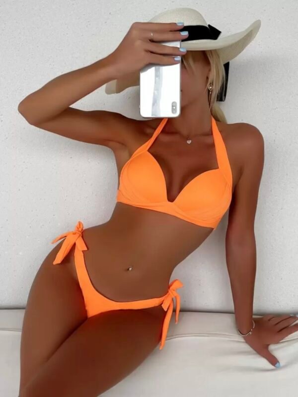 Push Up Women's Bikini Top & Tie Bottom Bikini Set (4.80) - Image 7