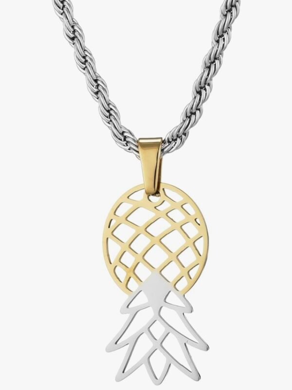 Upside Down Pineapple Necklace Stainless Steel Rope Chain (4.40) - Image 3