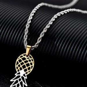 Screenshot Upside Down Pineapple Necklace Stainless Steel Rope Chain (4.40)