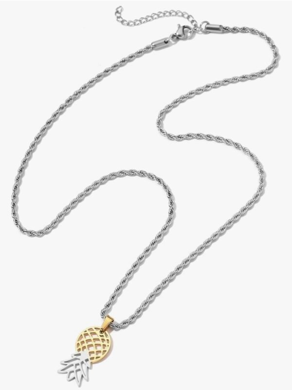 Upside Down Pineapple Necklace Stainless Steel Rope Chain (4.40) - Image 4