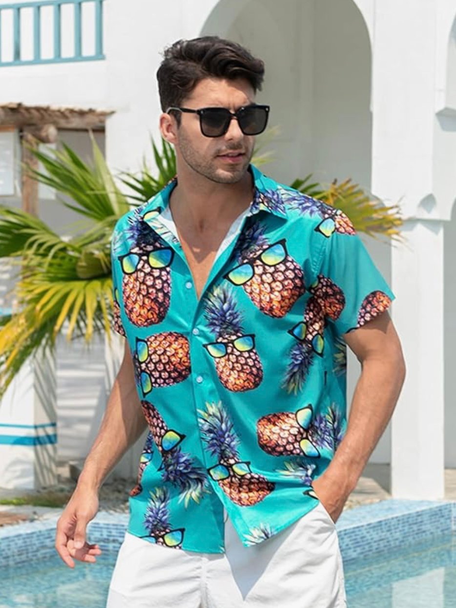 Lifestyle Party Hawaiian Button Up Pineapple Shirt (4.50)