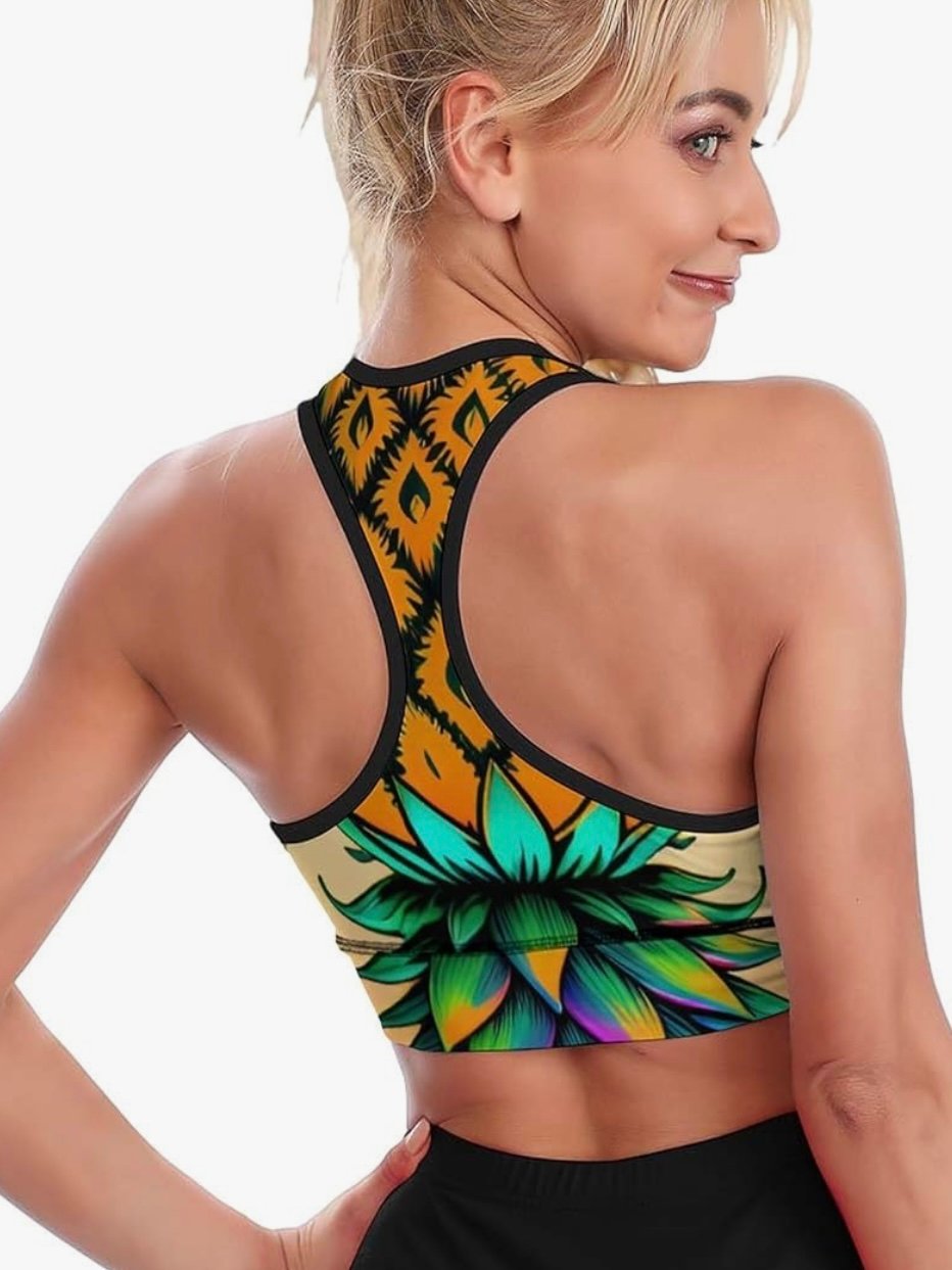 Upside Down Pineapple Sports Bra Lifestyle Women (5.0) - Image 5