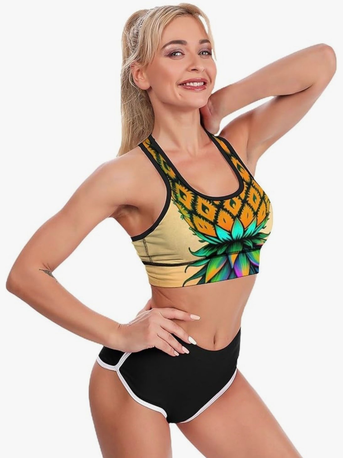 Upside Down Pineapple Sports Bra Lifestyle Women (5.0) - Image 2