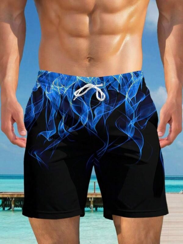 Men's Flame Printed Drawstring Beach Shorts (4.83) - Image 5
