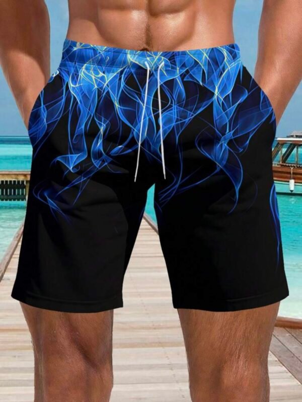 Men's Flame Printed Drawstring Beach Shorts (4.83) - Image 6